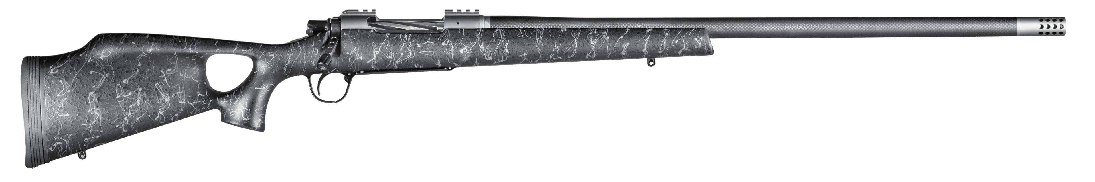 Christensen Arms CA10269815321 Summit TI  Full Size 28 Nosler 3+1, 26" Natural Titanium Steel Threaded Barrel, Natural Titanium Aluminum Receiver, Black w/Gray Webbing Fixed Thumbhole Stock
