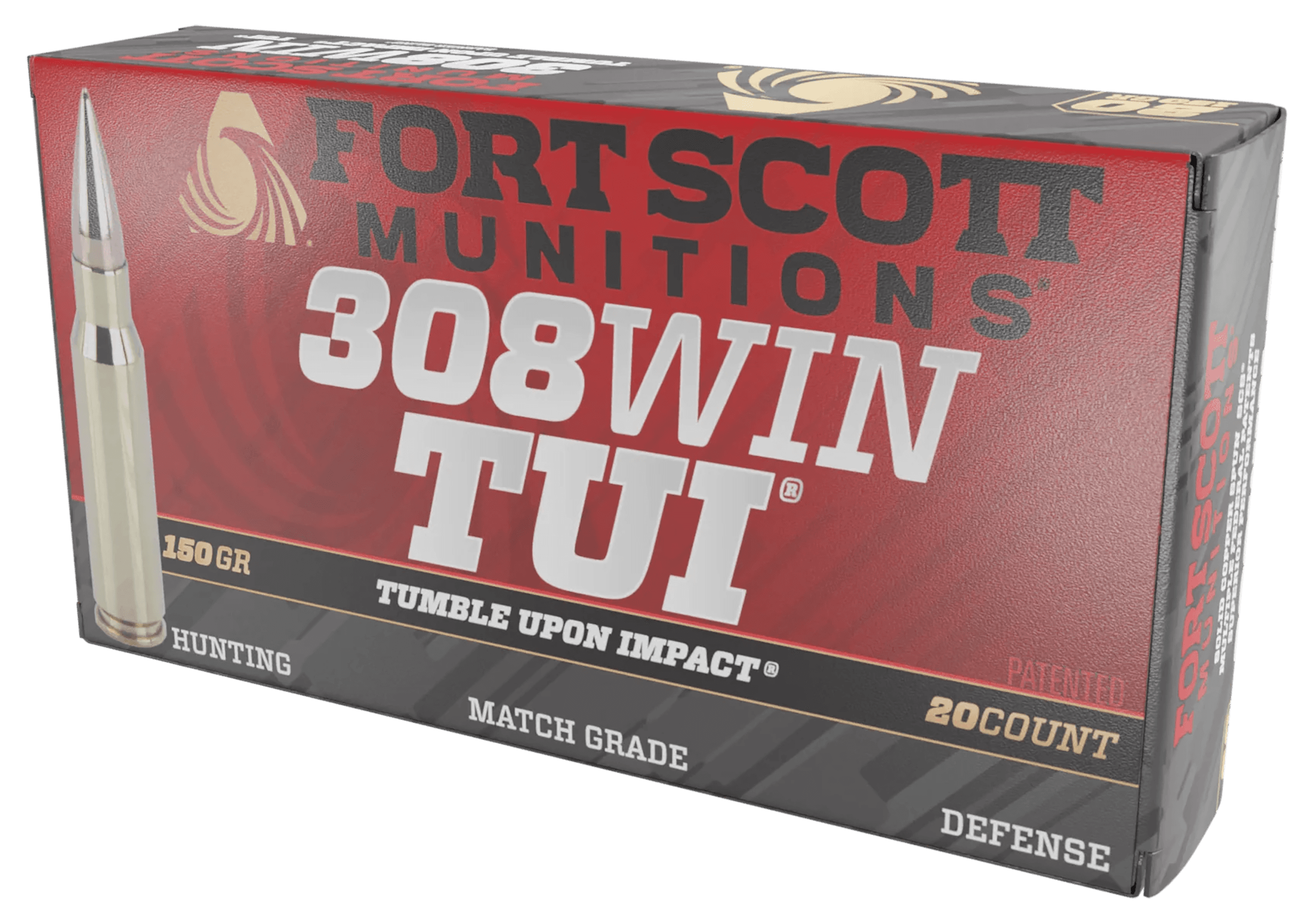 Fort Scott Munitions 308150SCV2 Tumble Upon Impact (TUI) Rifle 308Win 150gr Solid Copper Spun 20 Rounds