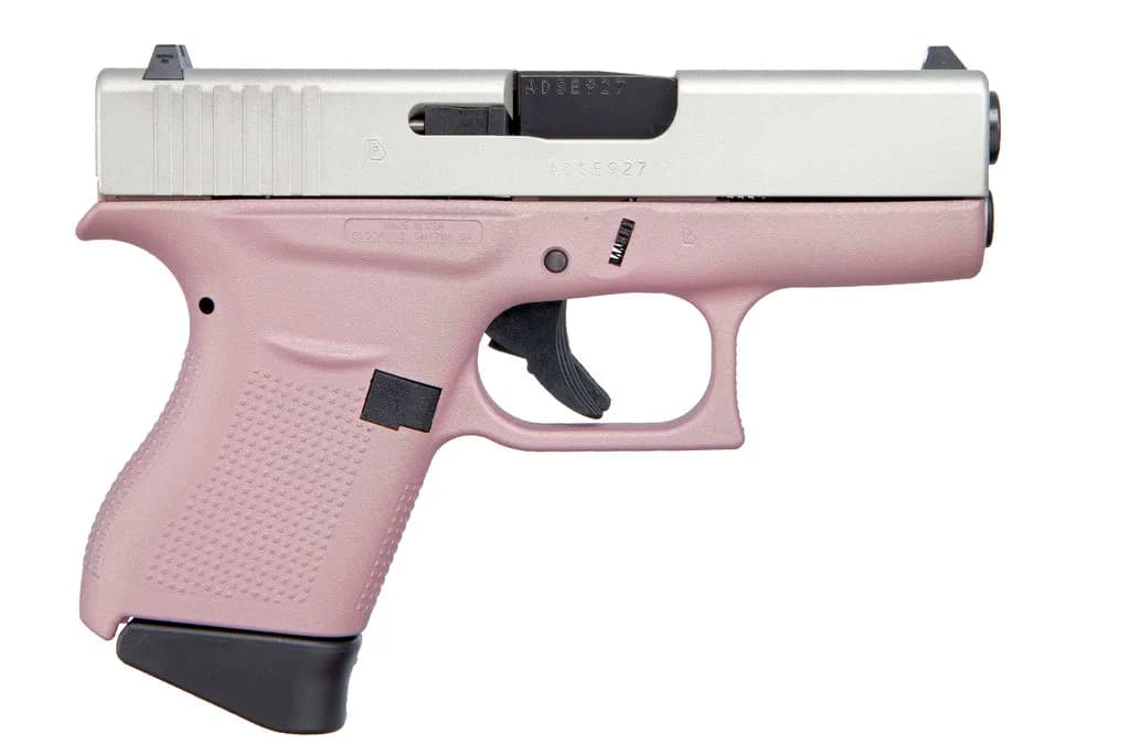 Glock G43 9mm Luger 3.4in 6rd Pink Cerakote Satin Aluminum