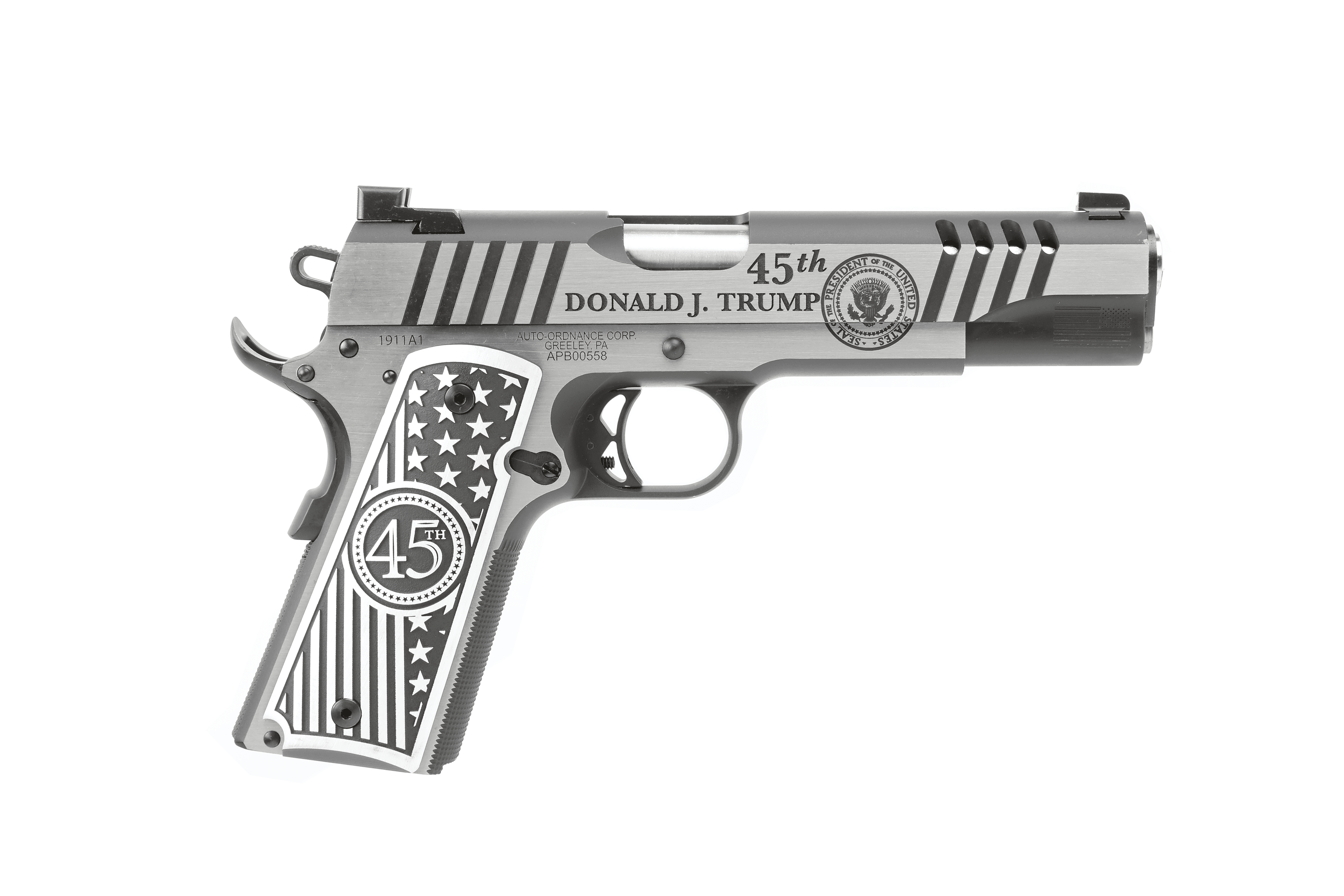 Auto Ordnance 1911 Trump One 45 ACP 5 in 7 Rounds Black Finish