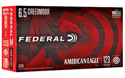 Federal American Eagle 6.5 Creedmoor Open Tip Match 123 Grain 20 Rounds