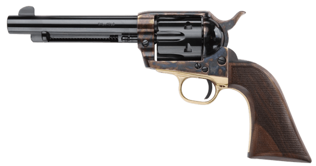 Pietta HF45ALC512NMCW 1873 Great Western II Alchimista II 45 Colt (Long Colt) 6rd 5.50" Blued Steel Barrel & Cylinder, Color Case Hardened Steel Frame, Checkered Walnut Army Grip, Exposed Hammer