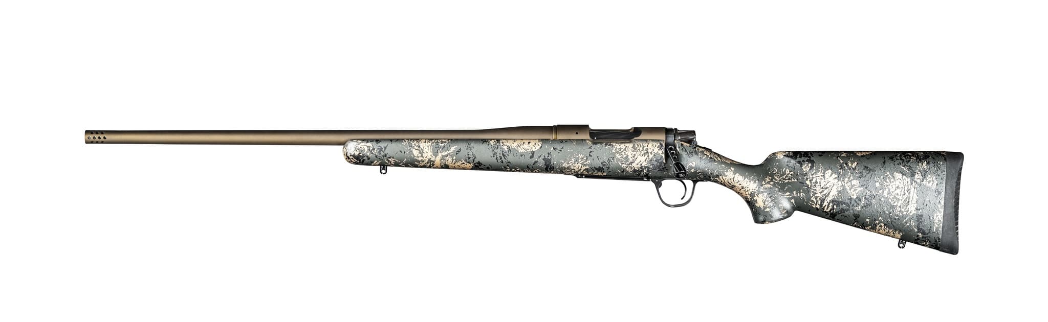 Christensen Arms Mesa FFT, 7mm-08 Remington, 20in. Barrel, 4rd, CF Stock w/ Green, Black, & Tan Accents, Radial Muzzle Brake - Bronze (NPN: 801-01112-00)