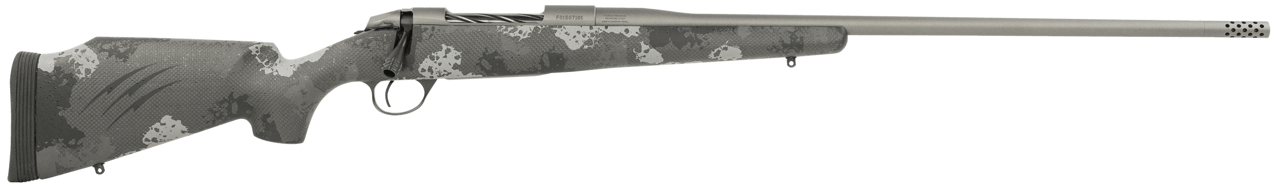 Fierce Firearms FSF7RM24TP Fury  7mm Rem Mag Caliber with 3+1 Capacity, 24" Stainless Barrel, Gray Cerakote Metal Finish, & Phantom Camo Synthetic Stock, (Full Size)