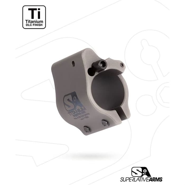 Superlative Arms AR 15 Clamp On Titanium Adjustable Gas Block 750 Gray