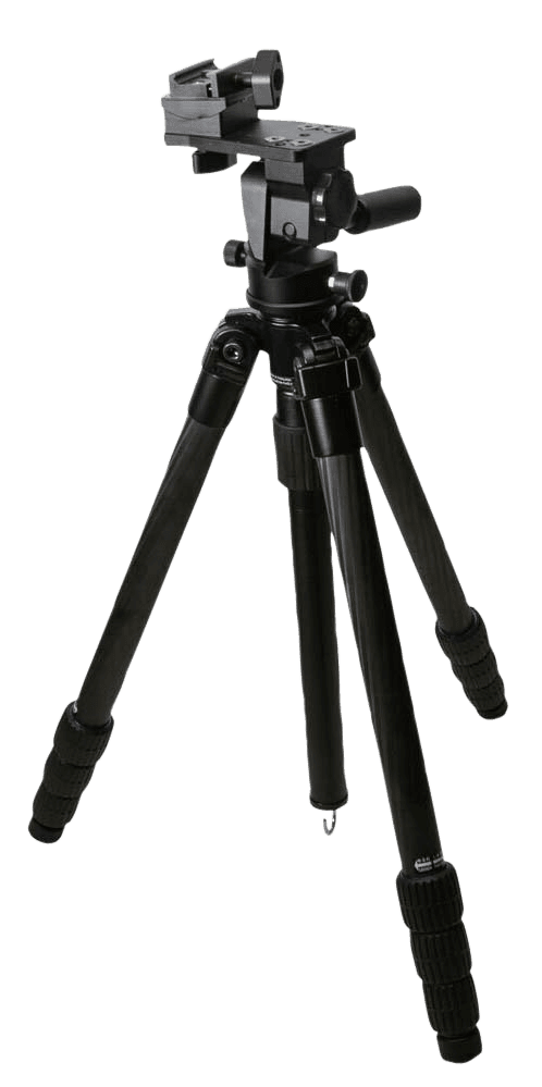 KOPF Jager KJ85004K K800  Tripod made of Carbon Fiber with Black Finish, Adjustable Reaper Rail, 4-Level Leg Extension, 21-87 Degree Pan & Tilt