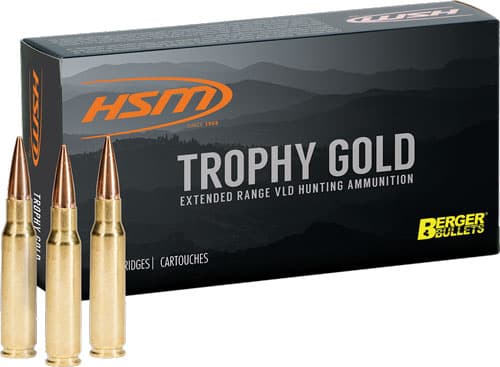 Hsm Trophy Gold 264 Winchester Magnum Berger Hunting Vld 130 Grain 20 Rounds