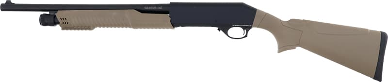 Ermox Defense XPro-B S 12GA, 18.5in. Barrel, 5rd, Tan Stock & Forend - Black (X-Pro-B S D)