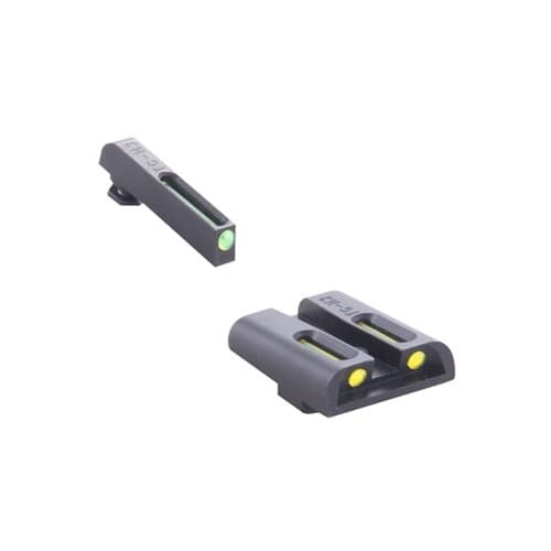 TruGlo TG131GT1Y TFO  Green/Tritium/Fiber Optic Front Sight-Yellow/Tritium/Fiber Optic Rear Sight Glock 17/17L/19