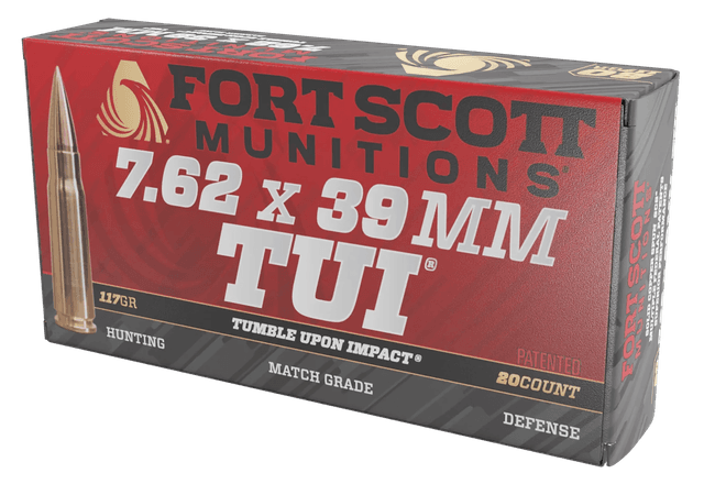 Fort Scott Munitions Rifle Ammo 7.62x39mm 117 gr. TUI SCS 20 rd.