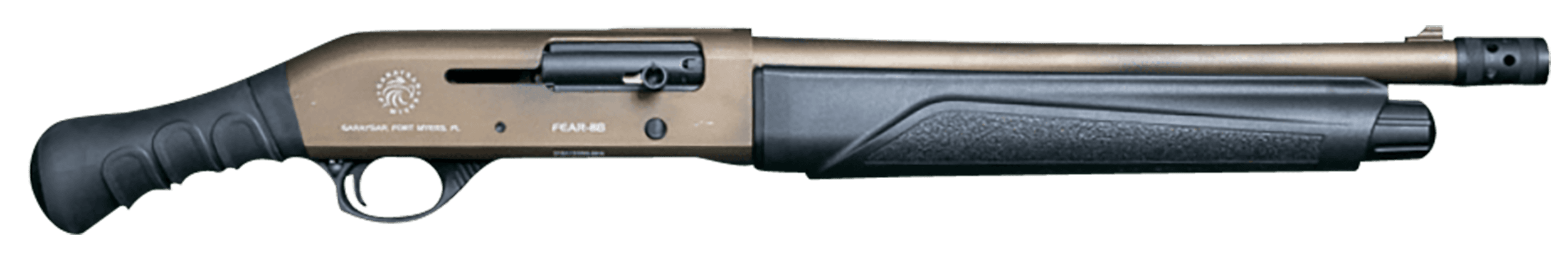 Hyperion Munitions FEAR118BB FEAR-118 12 Gauge Semi-Auto 4+1 14.50", Battel Bronze Barrel/Rec, Black Synthetic Furniture, Birdshead Grip