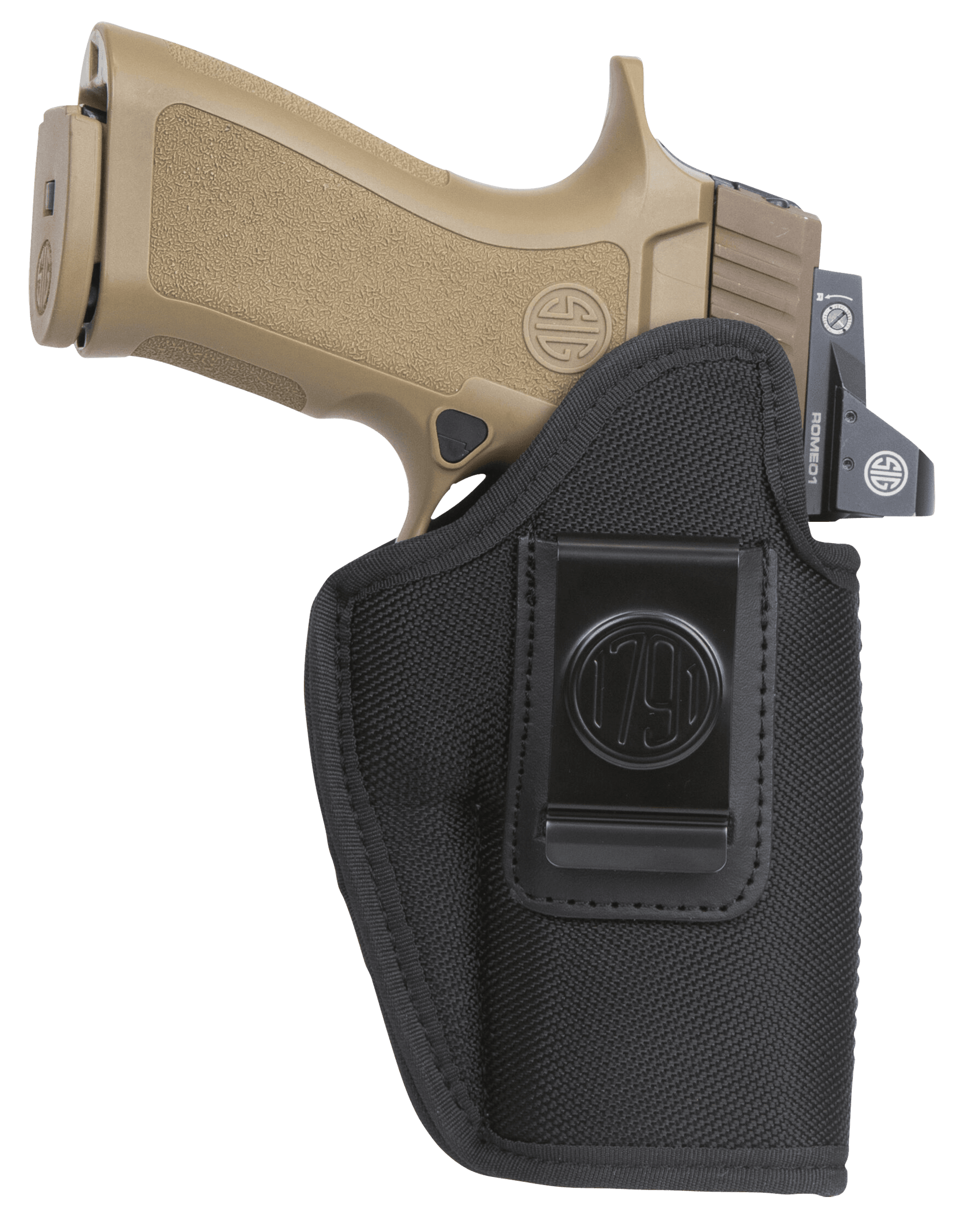 1791 Gunleather PNIWB5BLKL Premium Nylon IWB Size 05 Black Ballistic Nylon Clip-On