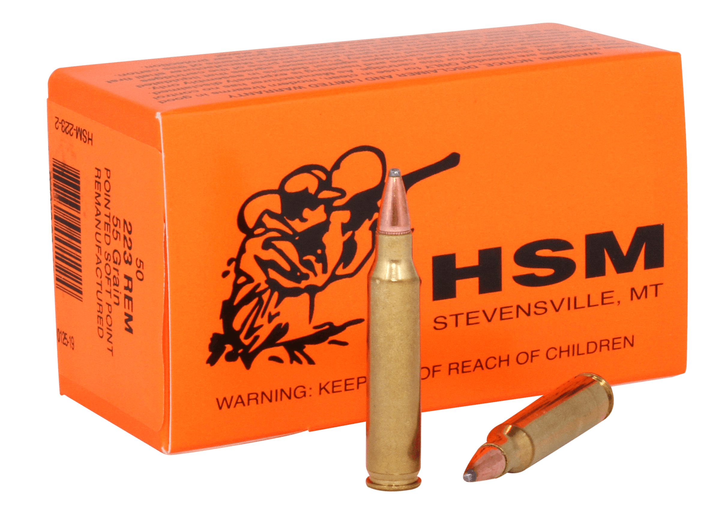 HSM Varmint 223 Remington Soft Point 55 Grain 50 Rounds