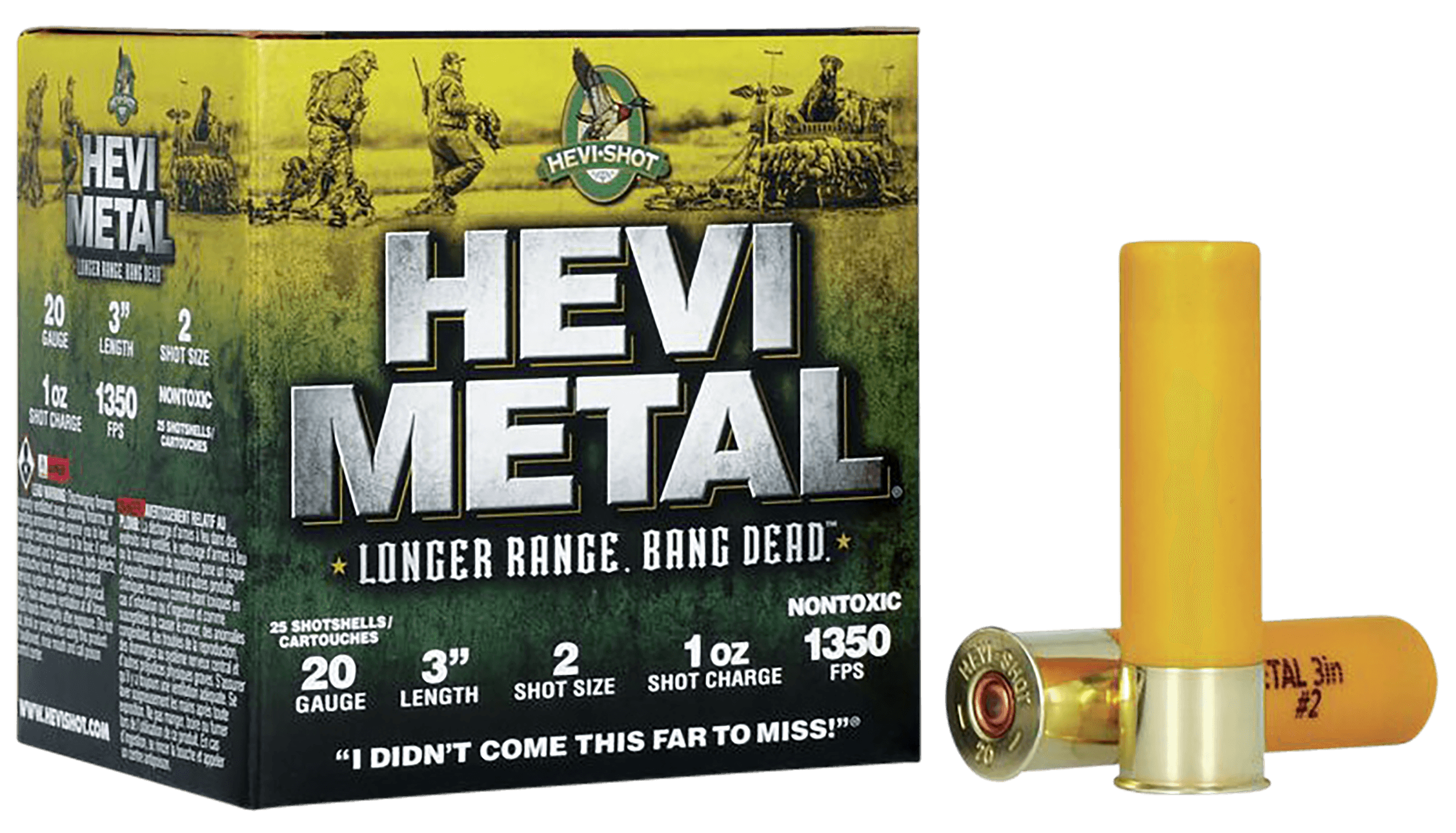 HEVI-Metal HS39002 HEVI-Metal Longer Range 20Gauge 3" 1oz 2Shot 25 Rounds
