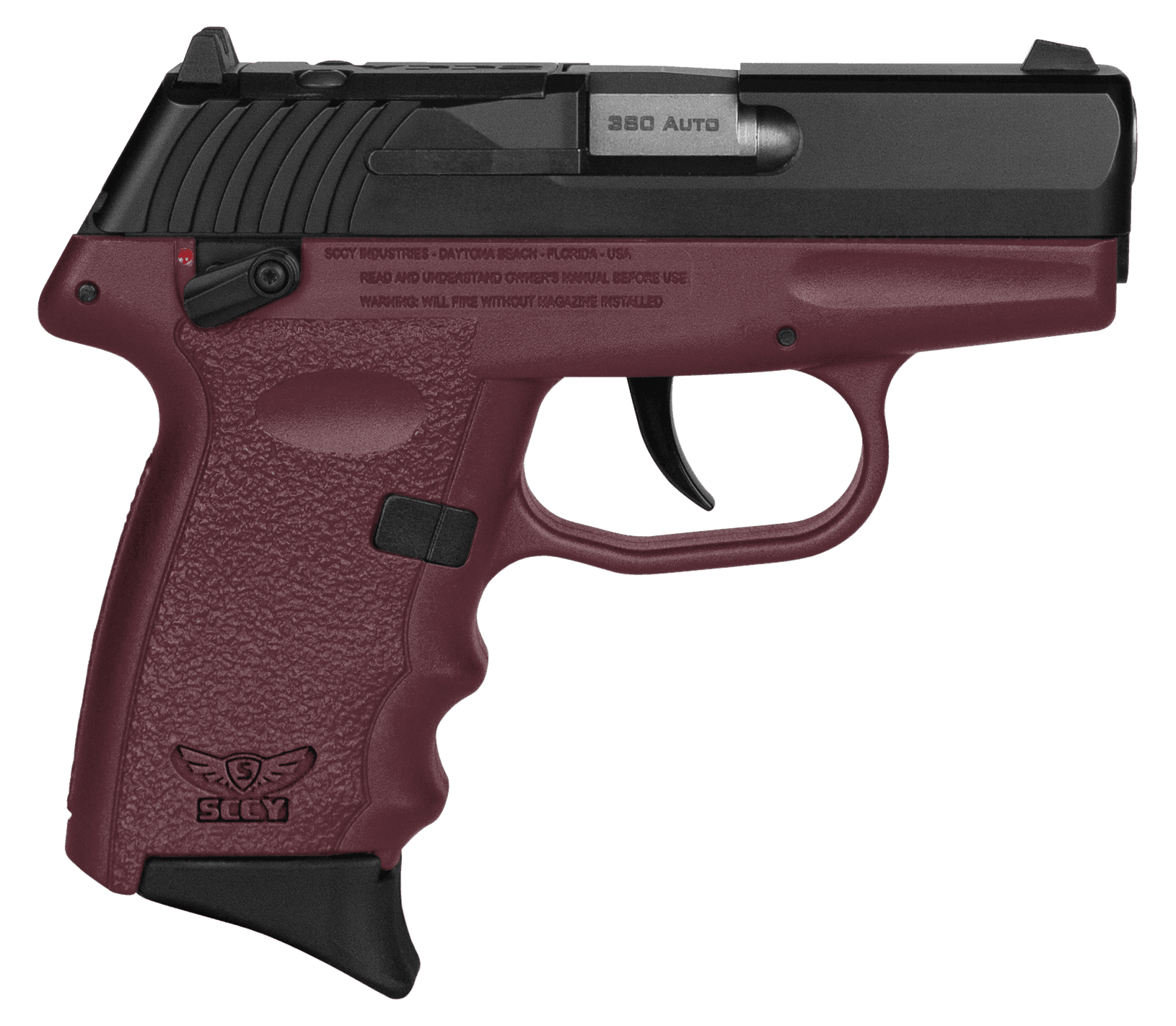 SCCY Industries CPX4CBCRRDRG3 CPX-4 RD 380 ACP 10+1 2.96" Crimson Red Polymer/Serrated Black Nitride Stainless Steel Slide/Finger Grooved Crimson Red Polymer Grip
