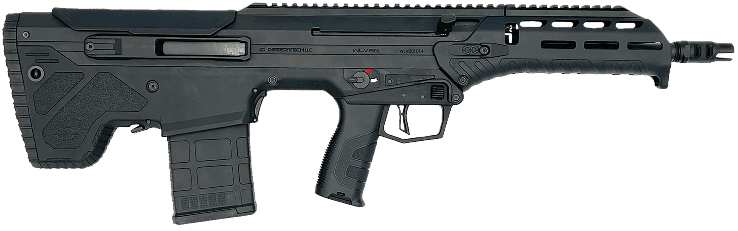 Desert Tech WLVRFA1620B WLVRN  308 Win/7.62 NATO 20+1 16" Black Steel Threaded Barrel, Black Hard Coat Anodized Picatinny Rail Aluminum Receiver, M-LOK Handguard, Black Polymer Chassis, Ambidextrous