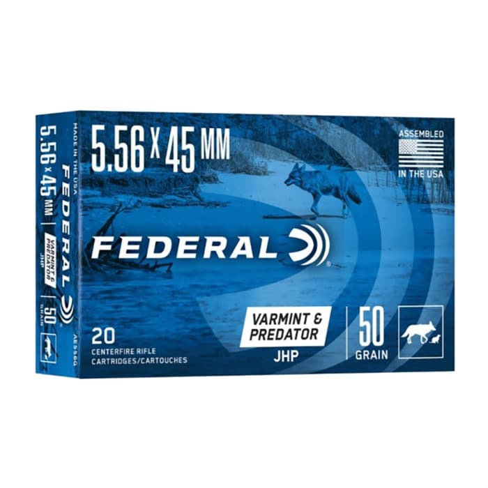 Federal Varmint & Predator 5.56x45mm Jacketed Hollow Point 50 Grain 20 Rounds