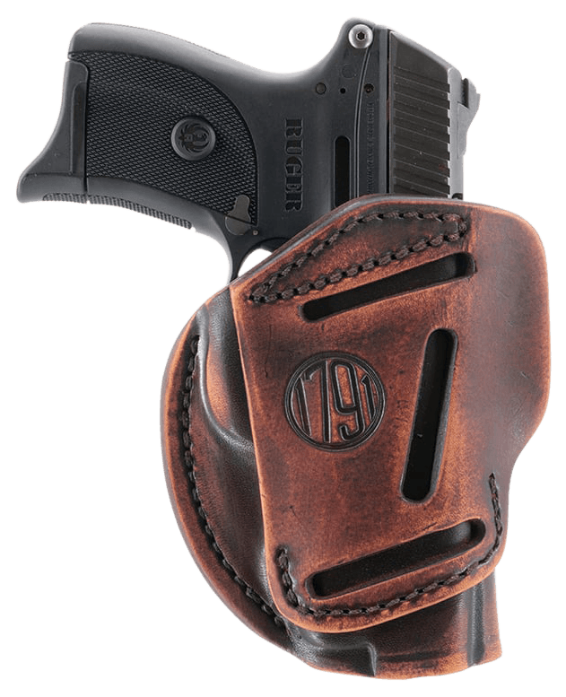 1791 Gunleather 3WH1VTGA 3-Way IWB/OWB Size 01 Vintage Leather Belt Loop Fits 1911 3-4" Ambidextrous Hand
