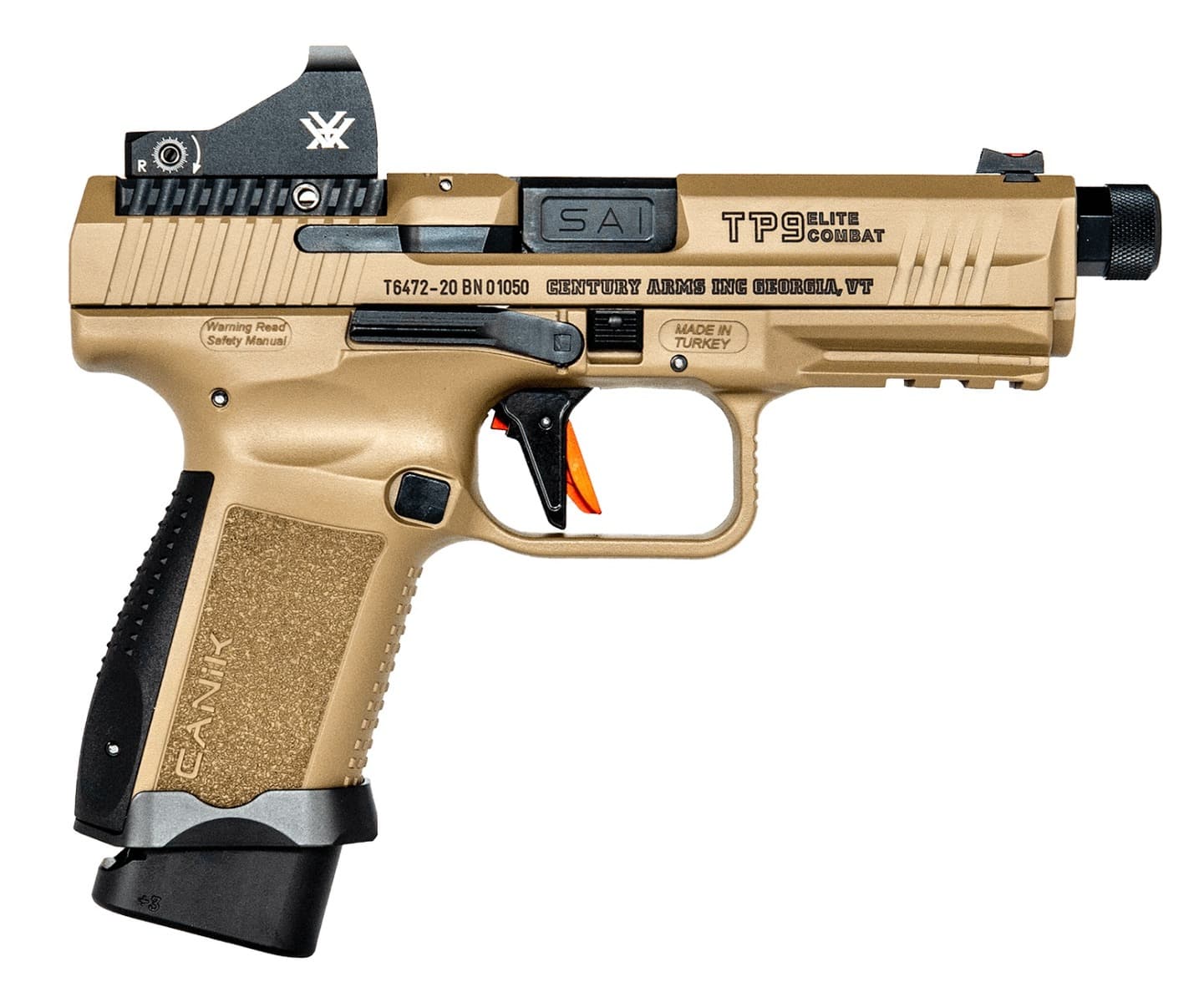 Canik TP9 Elite Combat 9mm Luger 4.73in 18rd Flat Dark Earth FDE