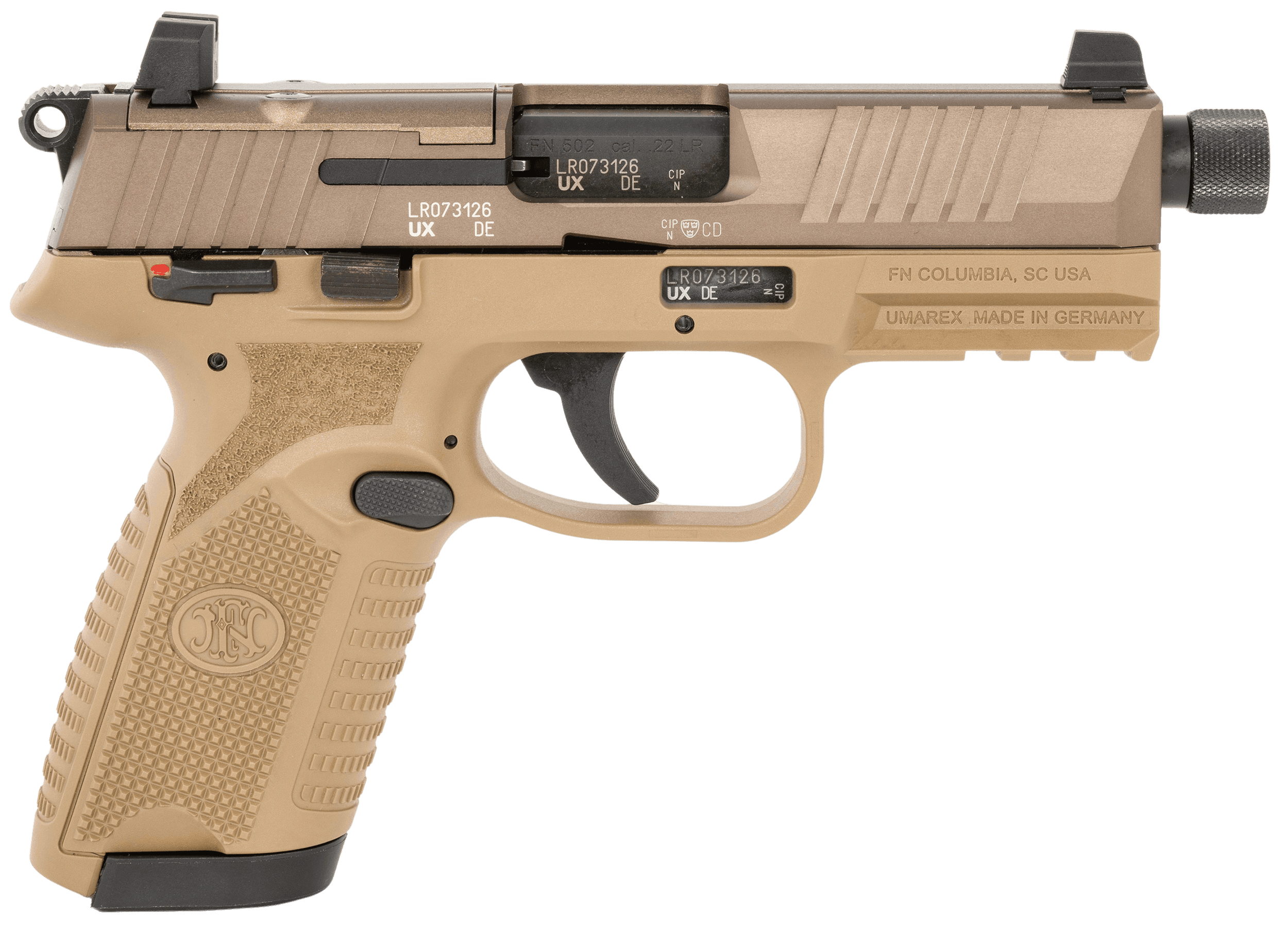 FN 502 Tactical 22 Long Rifle 4.6in 15rd Flat Dark Earth