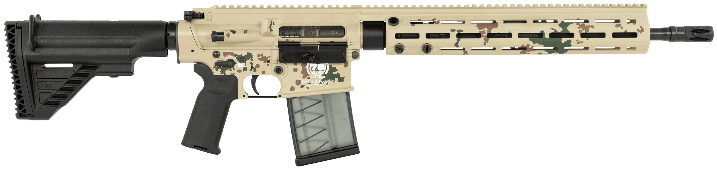 Heckler & Koch MR762A1 7.62x51mm 16.5" 10+1 Tropentarn Camo M-LOK Adjustable Stock