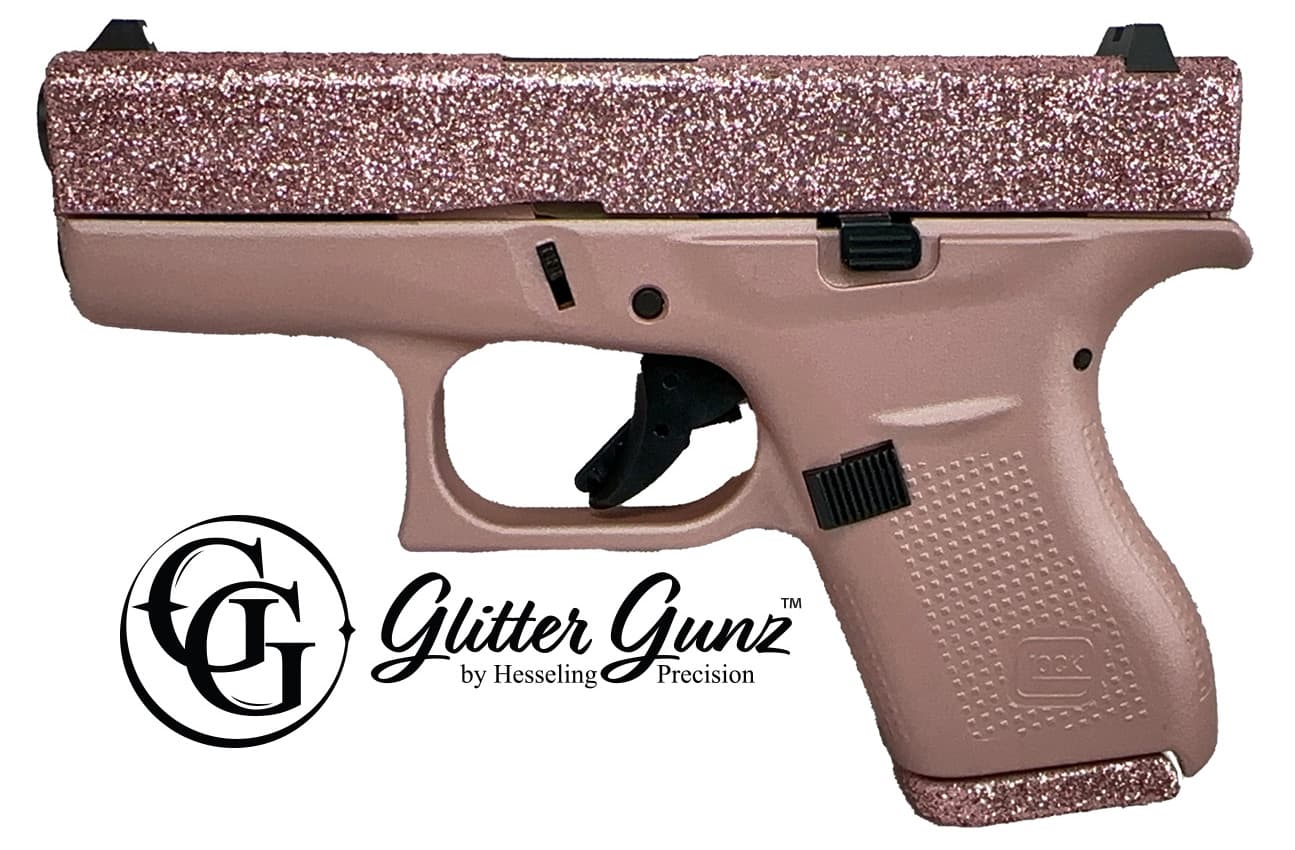 Glock G42 380 ACP 3.2 in Barrel 6 Rounds Gold GlitterGunz Finish