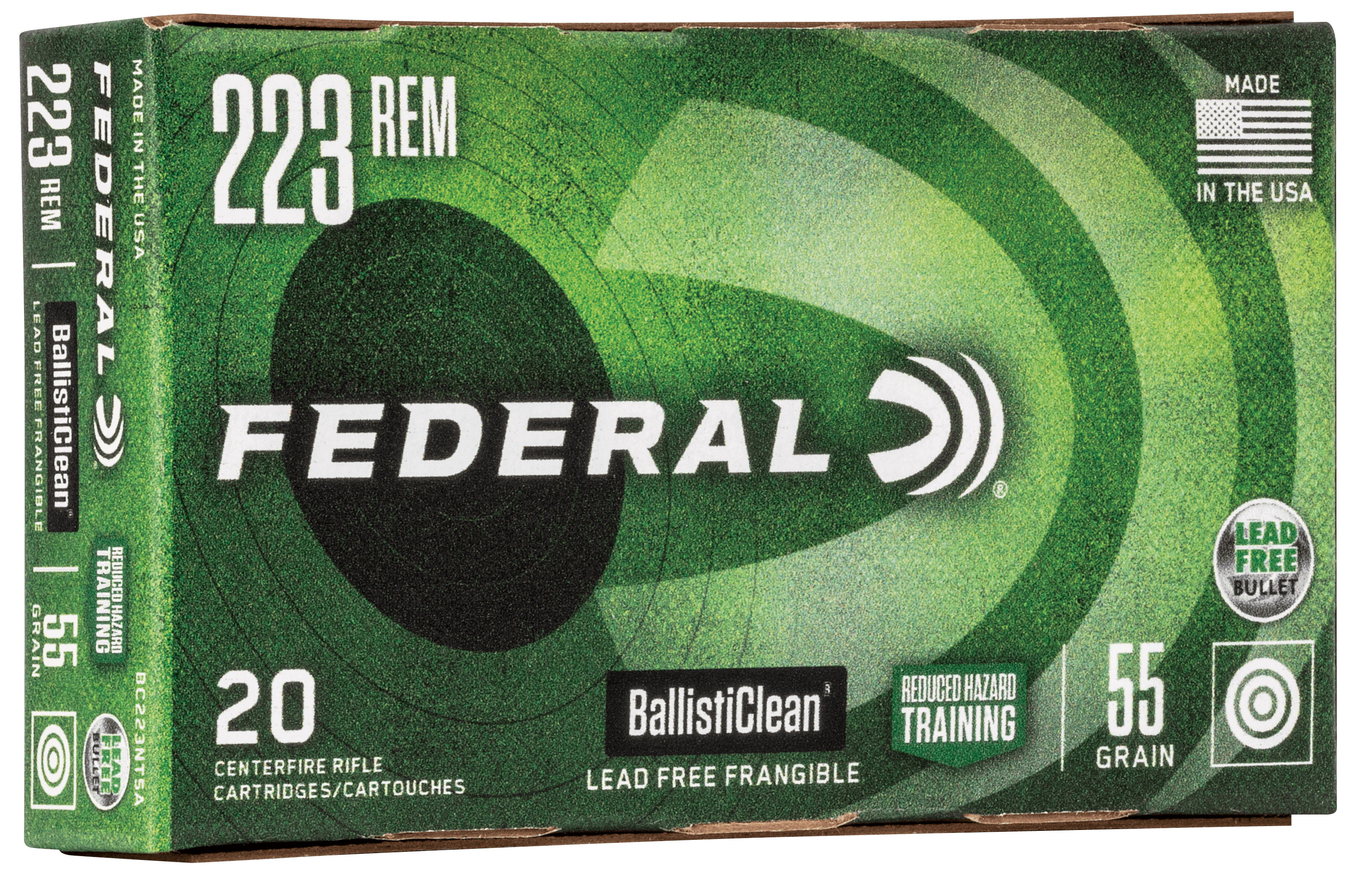 Federal BallistiClean 223 Remington Lead Free Frangible 55 Grain 20 Rounds