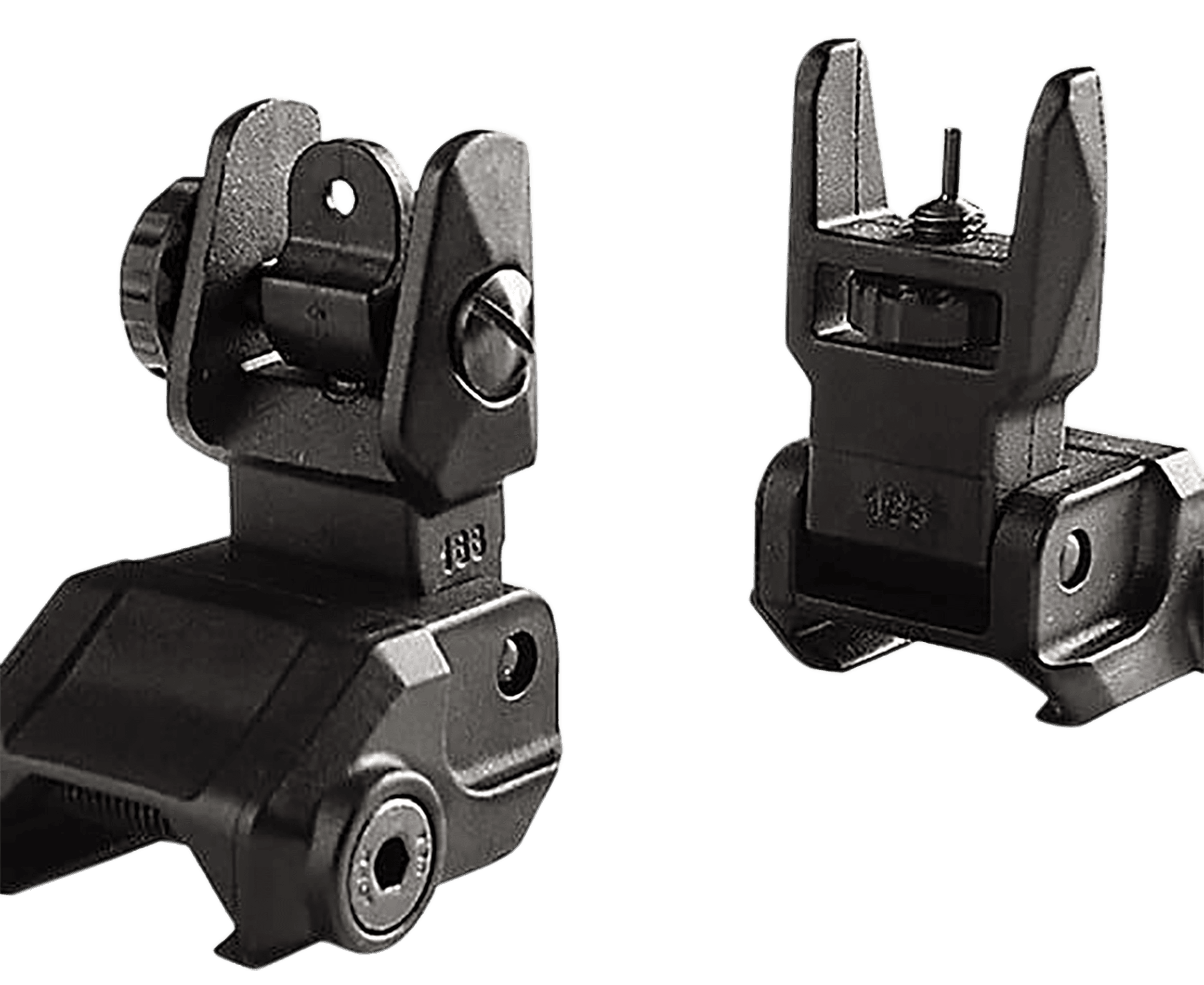 Lead and Steel LBUS Polymer Sight Set AR Folding Back Up Sights Fits AR Platform
