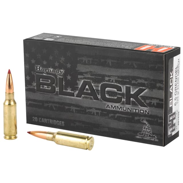 Hornady Black Rifle Ammo 6.5 Grendel 123 gr. ELD Match Black 20 rd.