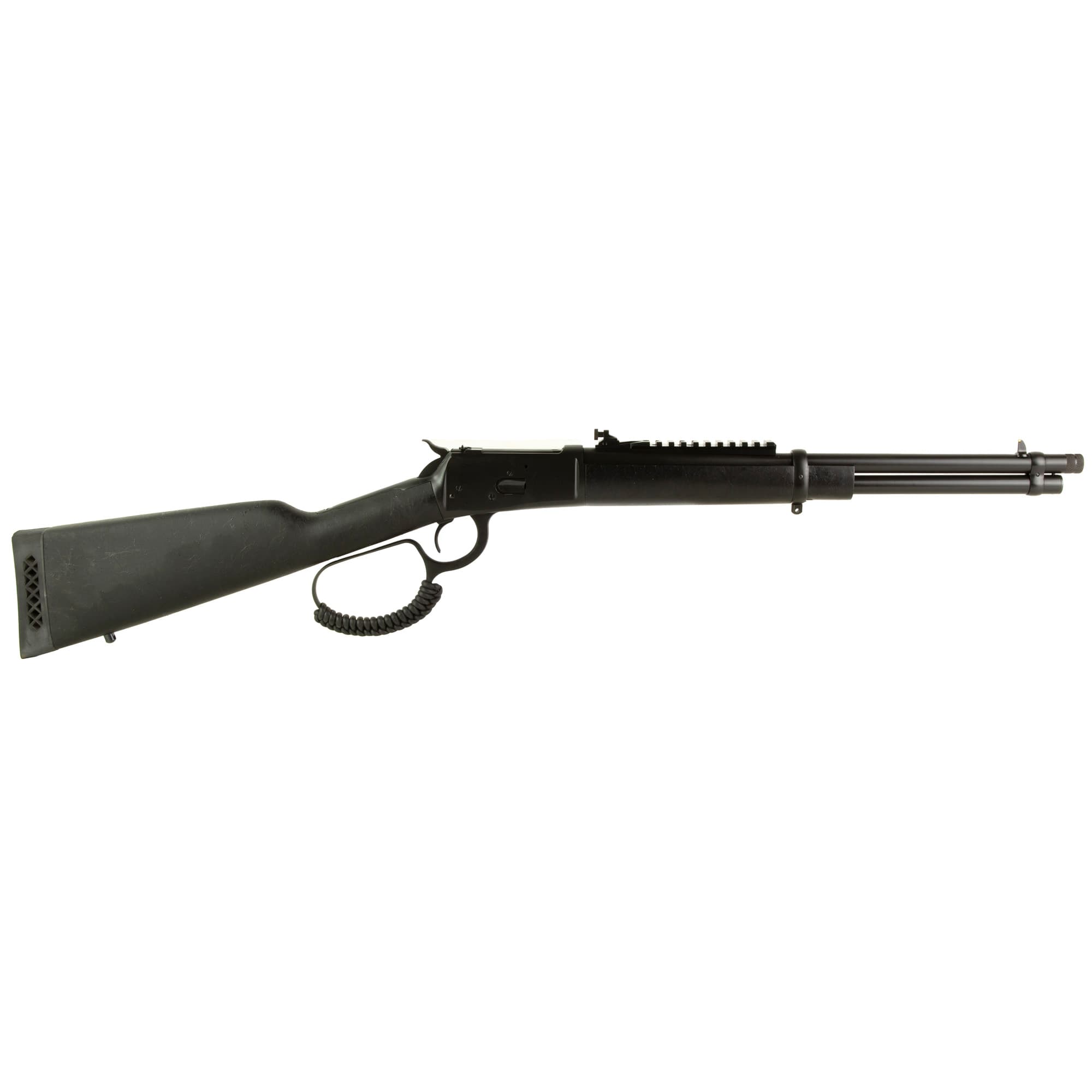 Rossi 920451613-TB R92 Triple Black Full Size 45 Colt (Long Colt) 8+1 16.50" Black Cerakote Steel Threaded Barrel, Triple Black Cerakote Picatinny Rail, Carbon Steel Receiver Fixed Black Wood Stock