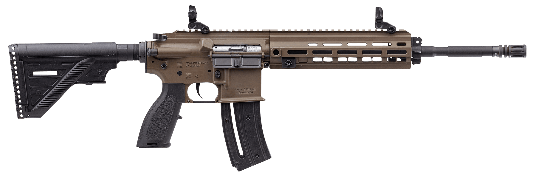 Heckler & Koch HK416 22 Long Rifle 16.1in 20+1 Flat Dark Earth Aluminum Receiver Retractable Stock