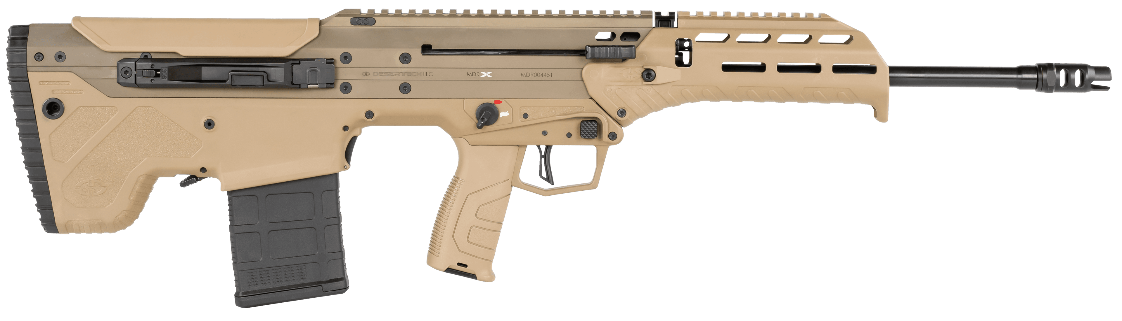 Desert Tech MDRRFC2020FEF MDRX  6.5 Creedmoor 20+1 20" Black Steel Threaded Barrel, Flat Dark Earth Receiver, Flat Dark Earth Fixed Bullpup Stock, FDE Polymer Grip, Ambidextrous