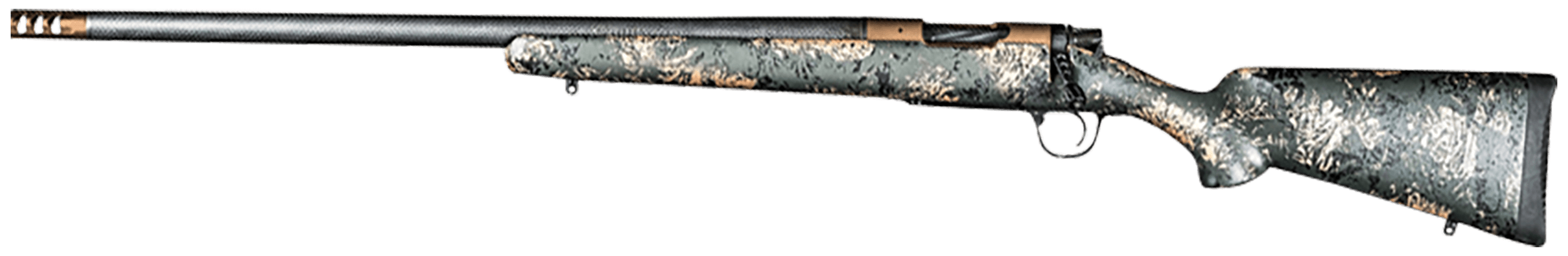 Christensen Arms 8010621400 Ridgeline FFT 300 PRC 3+1 22" Carbon Fiber/Threaded Barrel, Burnt Bronze Cerakote, Green with Black/Tan Accents Stock,