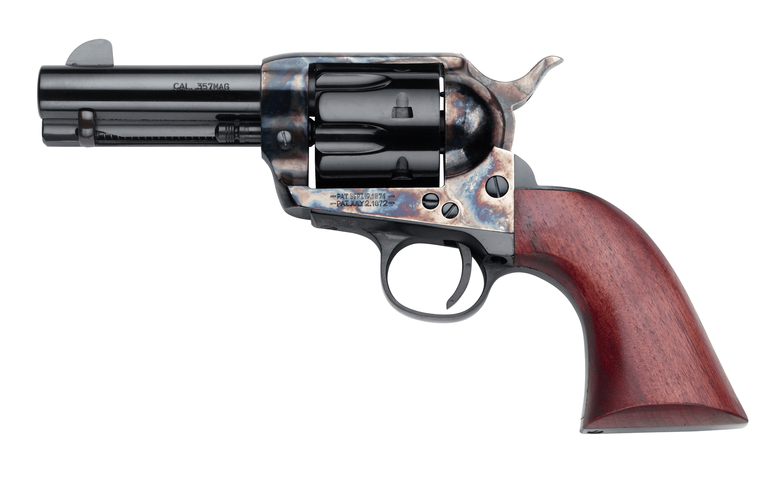 Pietta 1873 GWII Posse Revolver 357 Mag. 3.5 in. Case Hardened Blue Walnut Grip