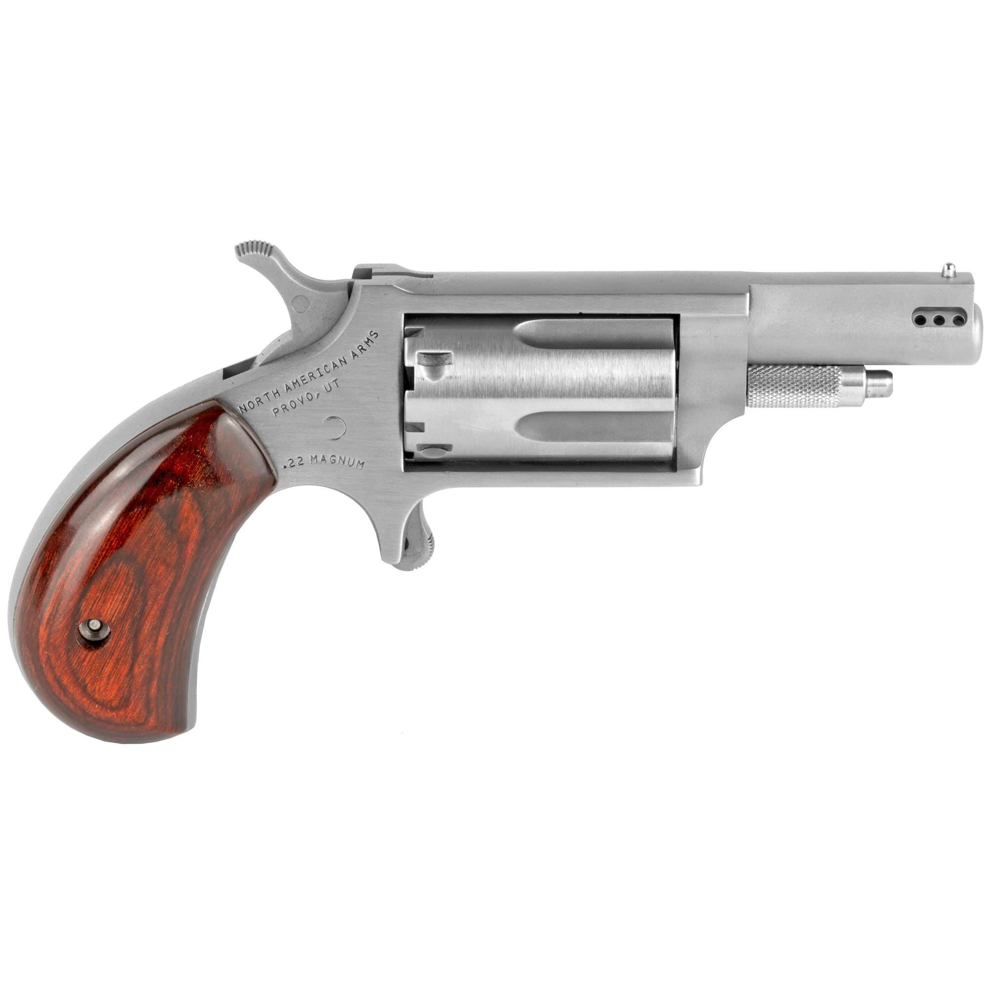 NAA 22MP Mini-Revolver 22 WMR Stainless/Matte Wood 1.63 in. 5 rd.