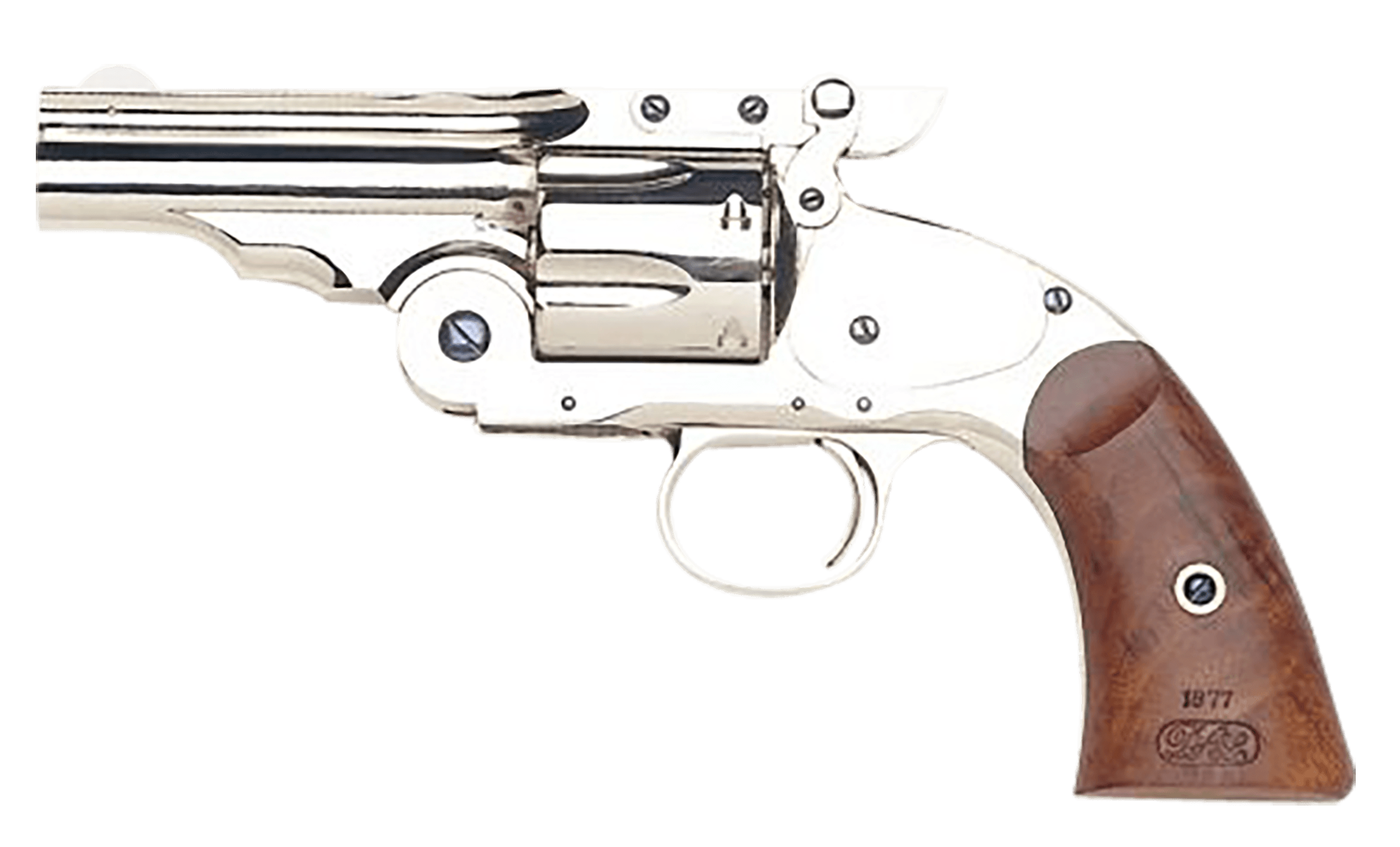 Taylors & Company 550675 Schofield Top Break 44-40 Win Caliber with 5" Barrel, 6rd Capacity Cylinder, Overall Nickel-Plated Finish Steel & Walnut Grip