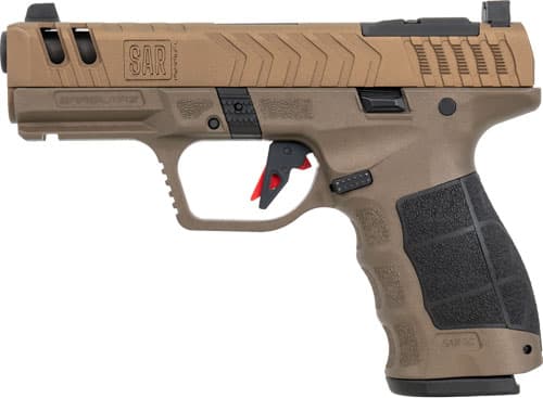SAR USA SAR9CG3BR SAR9 C Gen3 Compact Frame 9mm Luger 15+1 4" Black Steel Barrel, Bronze Steel Slide, Bronze Polymer Frame w/Picatinny Rail, Black Interchangeable Backstrap Grip