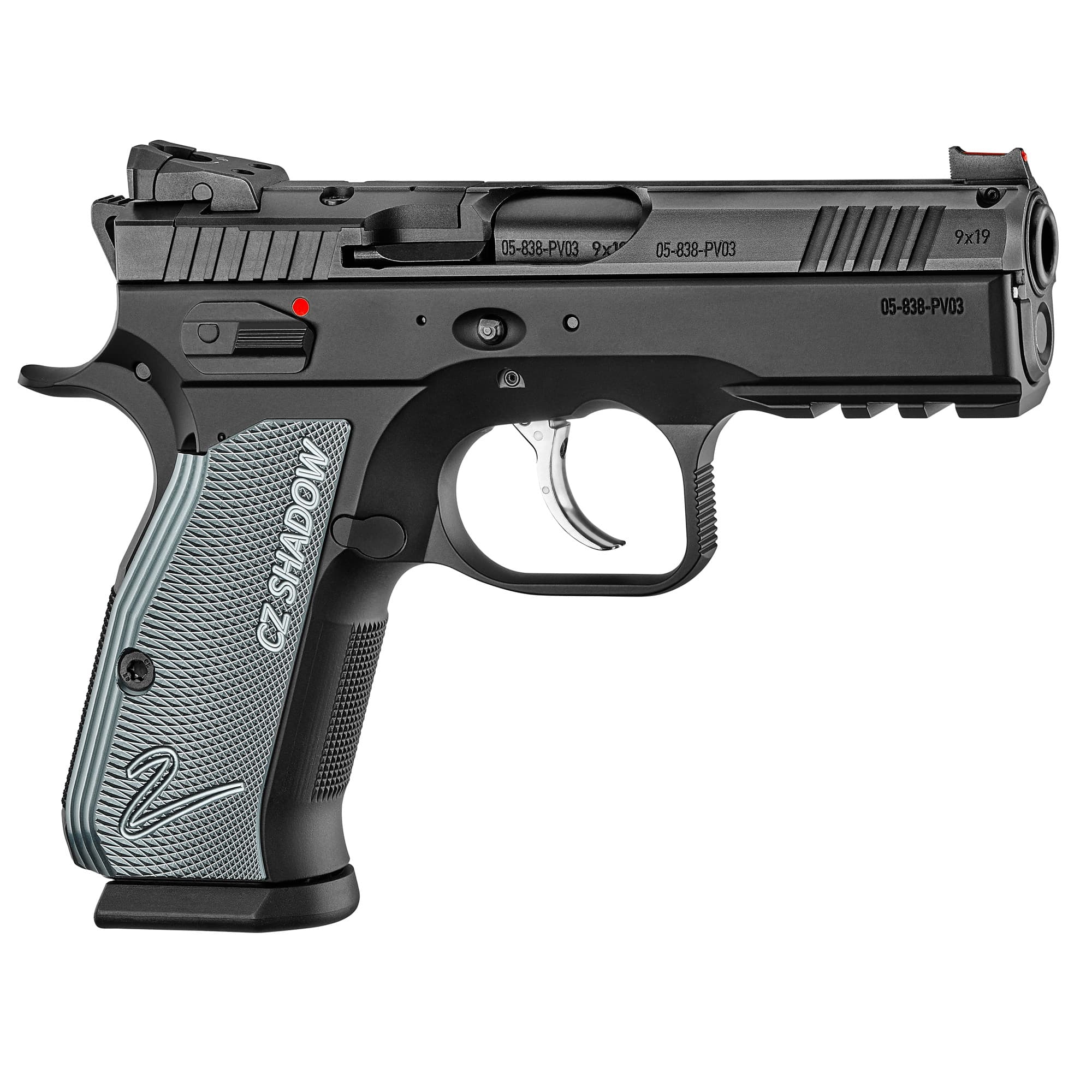 Cz Shadow 2 Compact 9mm 4 inch 15+1 Nitride Finish Blue Textured Grips