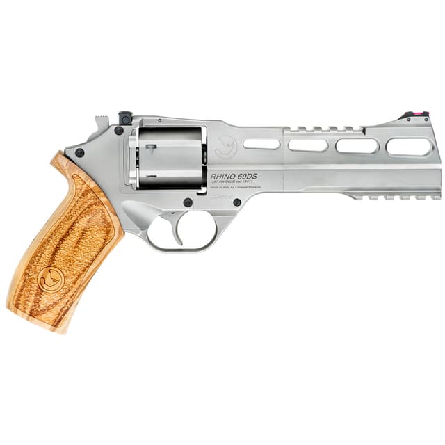 Chiappa Firearms Rhino 60DS 357 Magnum 6" 6 Rounds Nickel-Plated Steel Walnut Grip