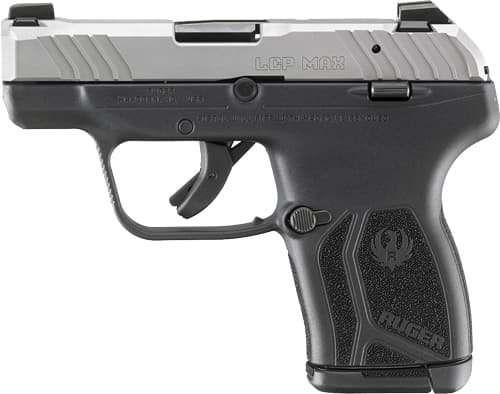Ruger 13744 LCP Max  Compact 380 ACP 10+1 2.80" Black Oxide Steel Barrel, Matte Stainless Serrated Slide, Black Polymer Frame w/Serrated Trigger Guard w/Black Nylon Grip