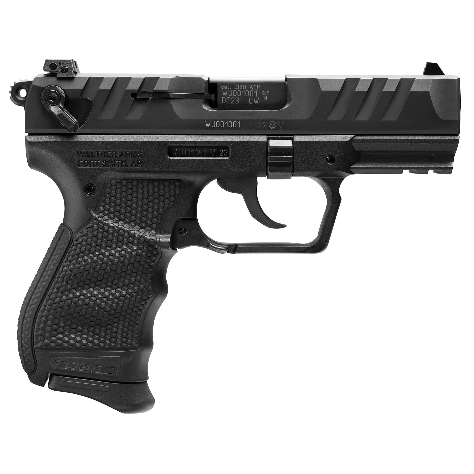 Walther PD 380 Pistol 380 ACP 3.7 in. Black 9 rd.