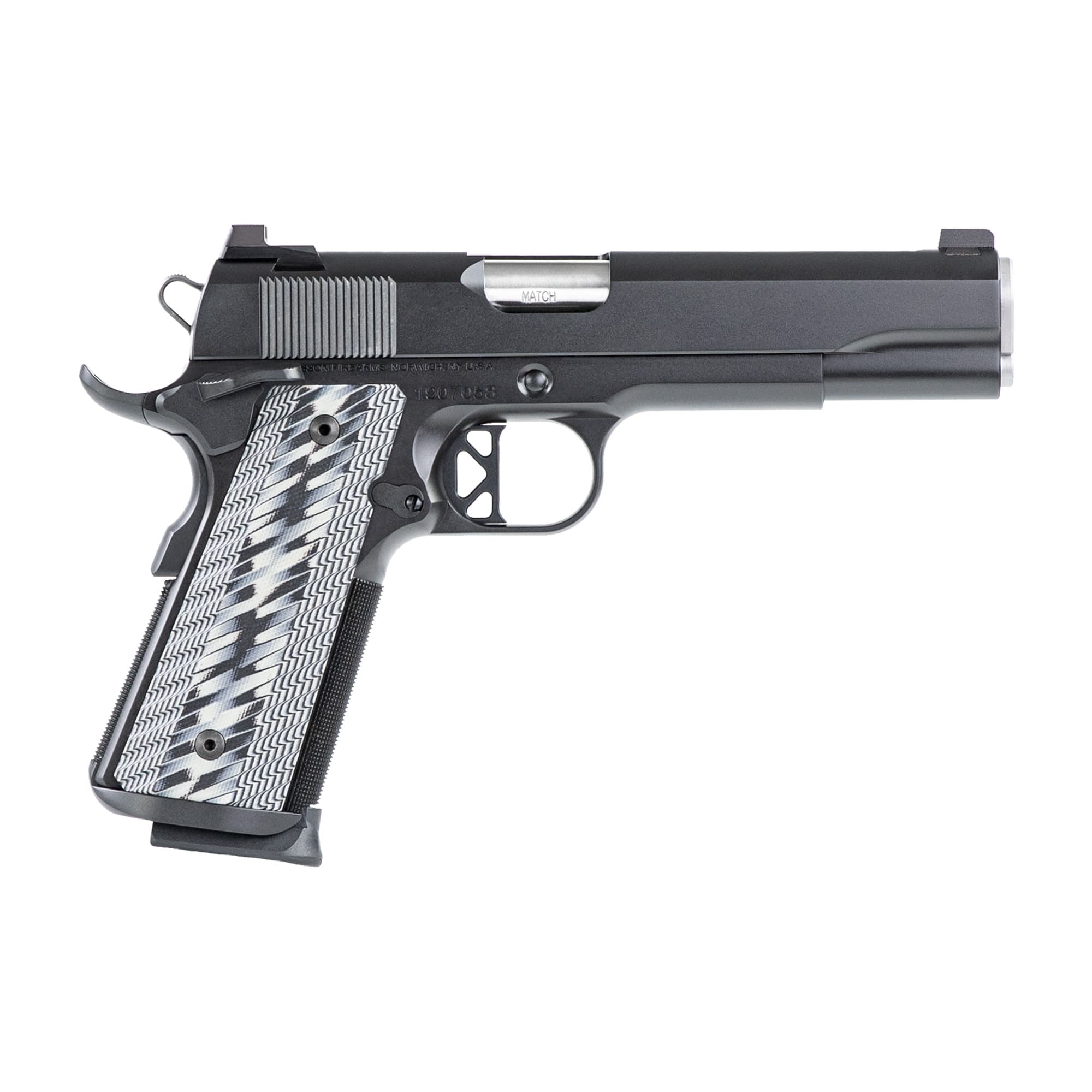 Dan Wesson 01823 Valor  45 ACP 8+1 5" Stainless Steel Barrel, Black Duty Serrated Stainless Steel Slide & Frame w/Picatinny Rail & Beavertail, Gray G10 Grip, Ambidextrous