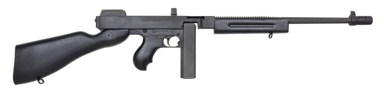 Thompson T1C 1927A-1 Commando Carbine 45 ACP Caliber with 16.50" Barrel, 20+1 Capacity (Stick), Black Parkerized Metal Finish, Black Fixed Stock Right Hand Includes Black Nylon Sling