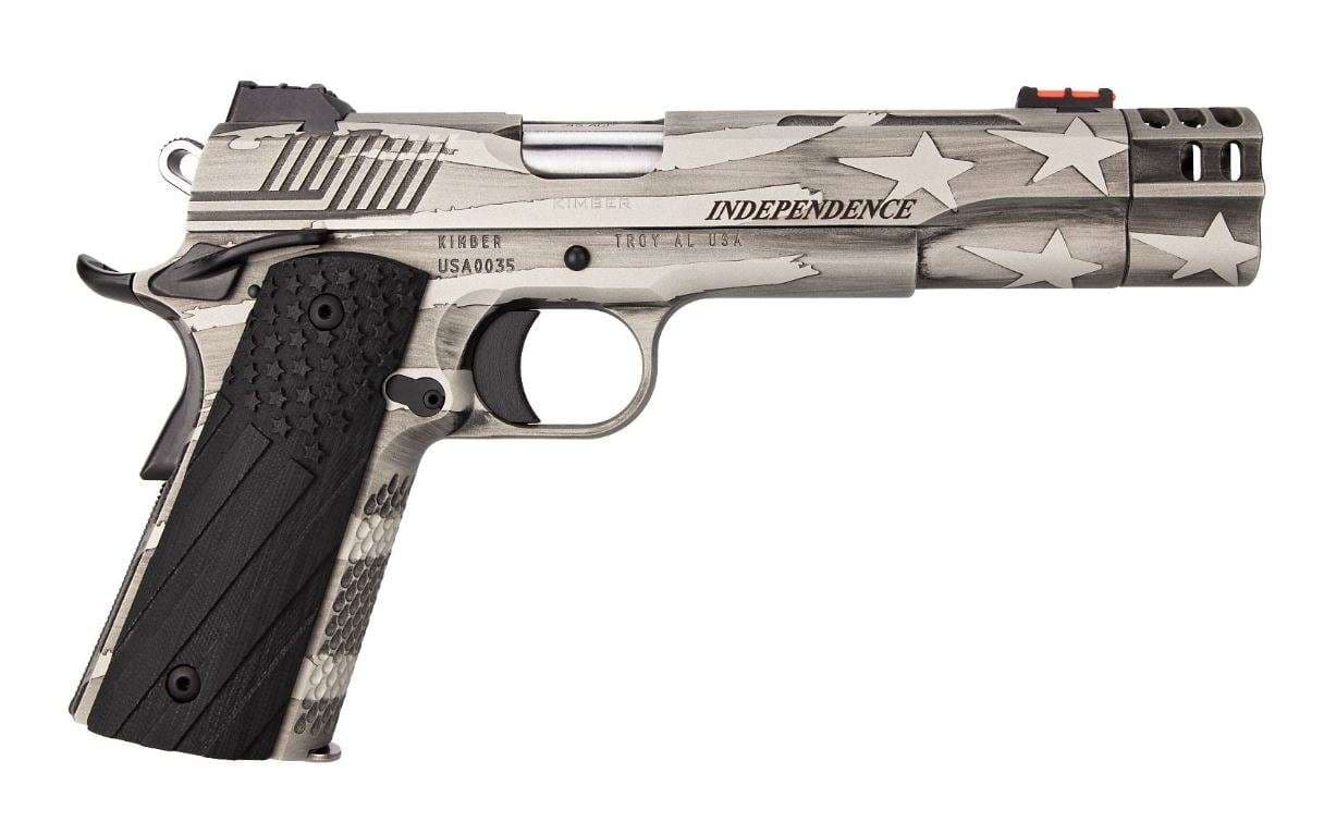 Kimber Mfg.,inc 3700840 Independence 1911  45 ACP 8+1 5" Rear Serrations Stainless Steel Slide Custom Flag Themed Cerakote G-10 Grip