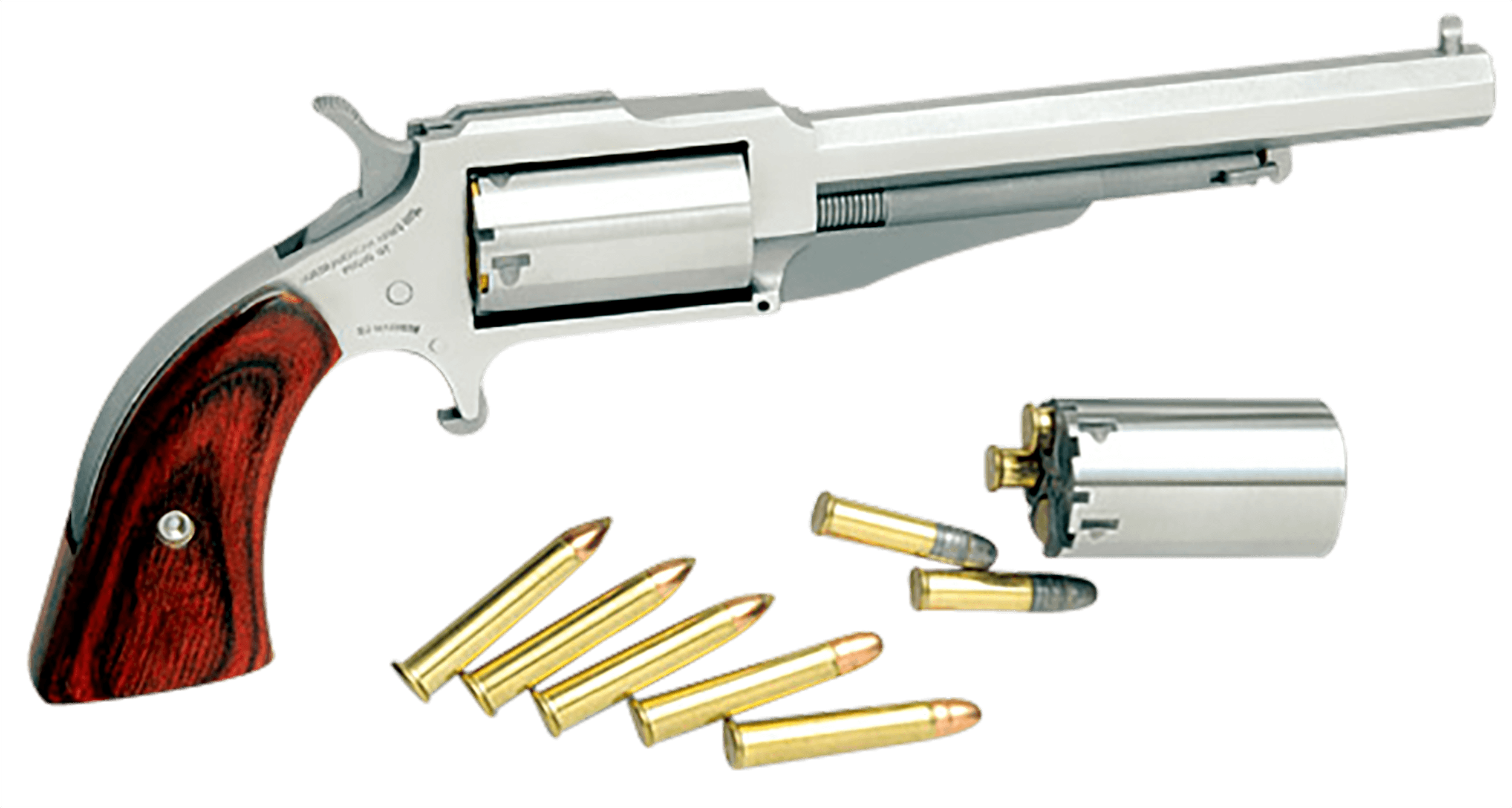 NAA The Earl Mini-Revolver Combo 22 LR/.22 WMR Stainless/Rosewood 4 in 5 rd.
