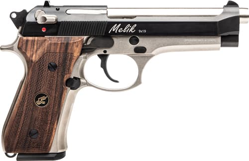Rock Island MK9 Melik  9mm Luger 17+1 4.90" Stainless Steel Barrel, Black Melonite Serrated Steel Slide, Silver Anodized Aluminum Frame w/Beavertail
