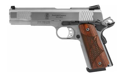 Smith and Wesson Sw1911 E Series 45 ACP 5 inch 8+1 Satin Stainless Laminate Wood