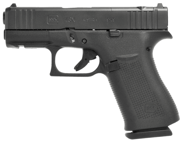 Glock G43X Mos 9mm 3.4in 10rd Blue Cerakote Engraved Slide and Grip