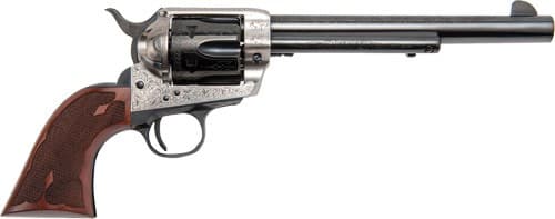 Cimarron Frontier 45 Colt 7.5in 6 shot Old Silver Frame Blue Finish Laser Grip