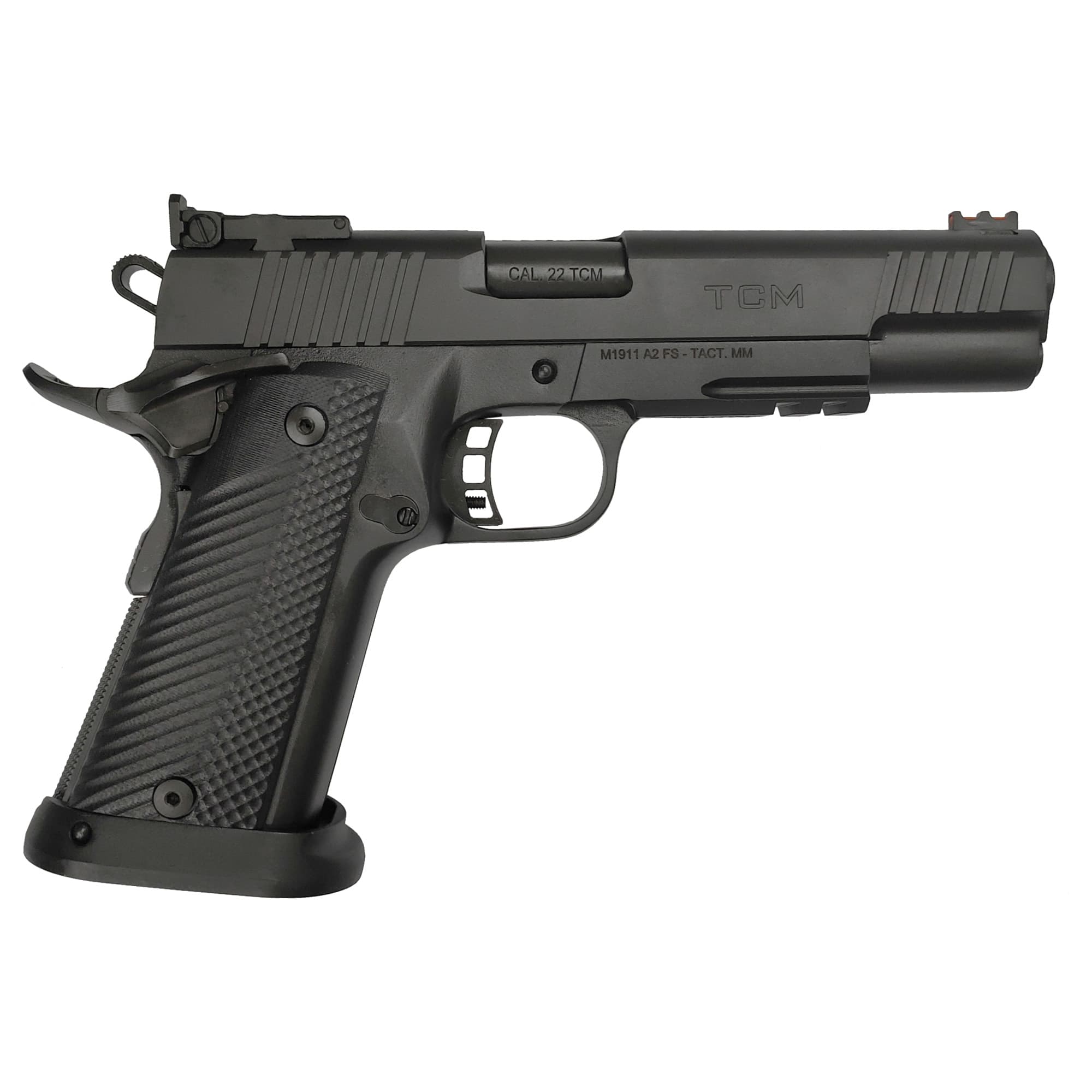 Rock Island Armory TCM TAC Ultra "Armor Series"  FS 1911 Pistol - Black | .22 TCM | 5" Barrel | 17rd | Fiber Optic Front Sight w/ Adj. Rear | G10 Tactical Grips